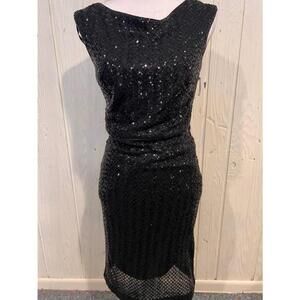Vince Camuto Black Sequin Dress Women's Size 6 Holiday